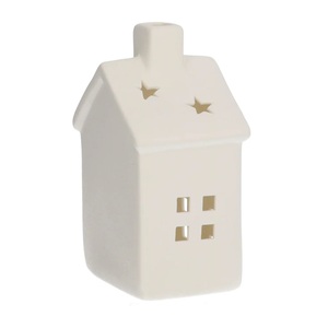 Custom <strong>House</strong> White Porcelain Ceramic Christmas Villages <strong>Tea</strong> <strong>Light</strong> <strong>Holder</strong> for Home Decoration and Tealight Candle Display - Product Image 2