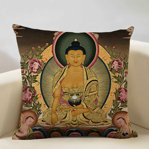 Style thaïlandais bouddha Statue œuvre rétro bouddhiste intérieur oreiller <span class=keywords><strong>housse</strong></span> <span class=keywords><strong>de</strong></span> <span class=keywords><strong>coussin</strong></span> 45x45cm - Product Image 6
