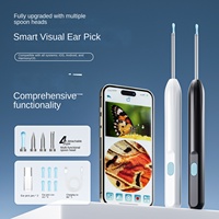 Endoscope Visuel Numérique HD pour Oreilles, Caméra 5MP avec WiFi, Bâtonnet d'Inspection des Cérumen V87pro avec Éclairage LED Phosphorescent
