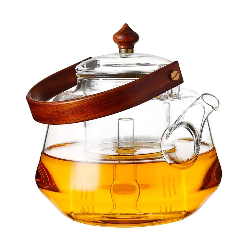 Термостойкий прозрачный стеклянный чайник для кипячения, чайник для приготовления на пару, электрическая керамическая плита, чайник для открытого огня, подъемный чайник с подъемным лучом