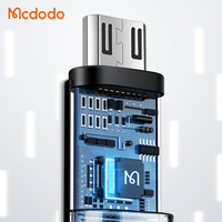 Câble de charge LED Mcdodo 620 5 pieds avec arrêt automatique de l'alimentation, QC4.0 QC3.0, charge rapide, câble de charge pour Android, micro USB, câble de charge de données