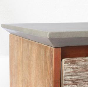 Buffet minimaliste moderne en bois d'acacia avec dessus en béton et deux portes et trois tiroirs du Vietnam - Product Image 6