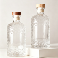 Nouvelle Arrivée Bouteille en Verre Transparente de 500 ml de Forme Irrégulière pour Whisky, Brandy, Gin et Vodka Haut de Gamme – Bouteille Vide pour Spiritueux et Liqueurs