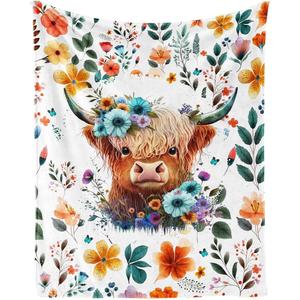 Rainbow Watercolor Goat Kid Flannel <b>Blanket</b> Throw <b>Blanket</b> Nap <b>Blanket</b> Skin Friendly Reversible for Home Office Nap Custom Print - Product Image 4