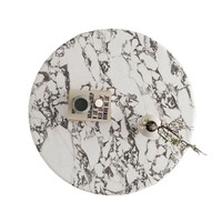 Table basse en marbre naturel de style français et italien, ton crème, forme irrégulière, sensation luxueuse, multifonctionnelle, durable