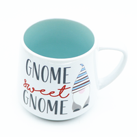 Tazza in Ceramica con Stampa 'Cozy Winter Quote' e Scritta 'Gnome', Base Affusolata, Tazza da Caffè in Gres, Prodotto da Struttura Produttrice di Primo Livello