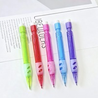 Crayon mécanique court de 0,7 mm avec gomme intégrée, sans aiguiseur, en plastique, automatique, pour enfants et étudiants, papeterie d'écriture