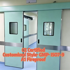 ประตูบานเลื่อนอัตโนมัติ GMP ประตูบานเลื่อนทางการแพทย์มาตรฐาน CE สำหรับห้องคลีนรูม ห้องผ่าตัดโรงพยาบาล ประตูบานเลื่อนไฟฟ้า - Product Image 1