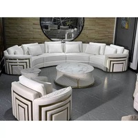 Canapé modulaire en tissu texturé de luxe personnalisable, design modulaire, revêtement durable et neutre, soutien confortable, canapé-lit pour hôtel