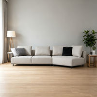 Canapé carré en cuir véritable lisse avec rembourrage en éponge, design moderne, durable et écologique, facile à nettoyer, pour usage familial