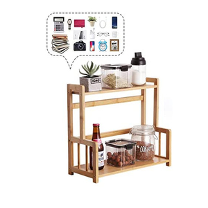 Estante de bambú expandible de 3 niveles, organizador de condimentos para armario, despensa, encimera, estante de paso de cocina - Product Image 2