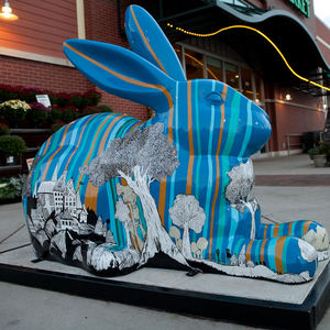Venta caliente grandes esculturas al aire libre de fibra de vidrio de los animales conejo estatuas - Product Image 2