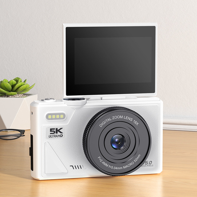 New High-Pixel CCD Camera-Retro Flip-Style Point-and-Shoot Compact Camera 2"-3" Screen Electronic Image Stabilization Full HD