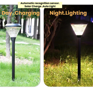 कारखाने प्रत्यक्ष आउटडोर वाटरप्रूफ सजावटी सौर गार्डन लैंप कॉलम लाइट एब्स प्लग इन लॉन बाड़ यार्ड के लिए - Product Image 3