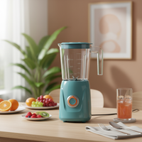 Blender de cuisine électrique pour comptoir, 600 ml, utilisation domestique, récipient en plastique, multifonctionnel avec gobelet portable et mélange rapide
