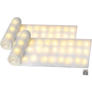Rouleau de couverture de neige de Noël de 70x17.7 pouces <span class=keywords><strong>LED</strong></span> avec lumières, couverture de neige artificielle avec 100 cordes de lumière <span class=keywords><strong>LED</strong></span> - Product Image 1