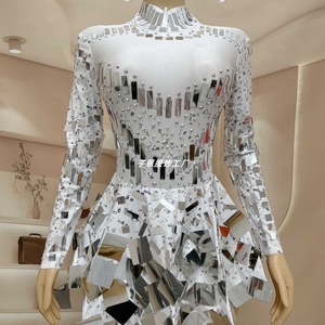 Body Elasticizzato con Cristalli a Specchio, Romantico e Naturale, Abito da Donna Senza Maniche, Costume da Drag <span class=keywords><strong>Queen</strong></span> per Festival Rave Notturni - Product Image 6