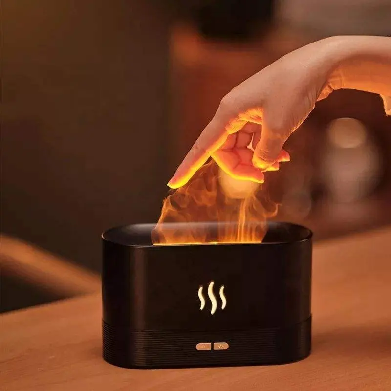 뜨거운 불꽃 아로마 테라피 기계 공기 가습기 홈 아로마 테라피 불꽃 초음파 에센셜 오일 디퓨저 지원 커스터마이징