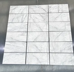 SHIHUI Piedra natural Zermatt Mármol blanco Azulejos finos Losas de mármol esmaltado pulido Azulejos de pared de piedra