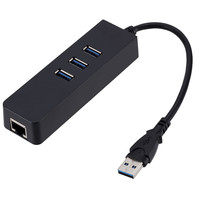 Adaptateur de carte réseau USB 3.0 RJ45 Gigabit Ethernet avec HUB USB 3.0 pour PC de bureau et ordinateur portable et ordinateur portable