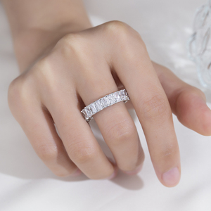 Anillo de compromiso Messi Jewelry MSR-2170 de platino con diamante cultivado en laboratorio - Product Image 5