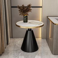 Table d'appoint de luxe en pierre frittée avec étagère pour canapé, chevet, balcon, salon, mobilier de maison