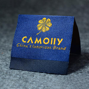 Etiquetas personalizadas de alta calidad para camisetas, etiqueta de pliegue de bucle tejido computarizado para ropa - Product Image 2