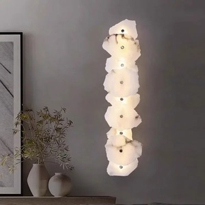 Applique murale LED en marbre naturel cuivre luxe nouveauté éclairage applique pour <span class=keywords><strong>chambre</strong></span> salon salle <span class=keywords><strong>à</strong></span> manger décoration murale Art moderne Design - Product Image 5