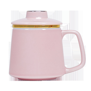 Taza de cerámica con tapa e infusor, juego de tres piezas para regalos empresariales - Product Image 5