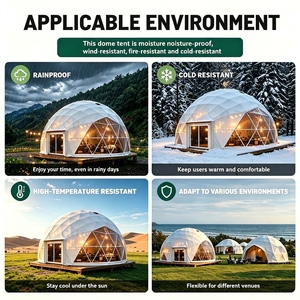 Tenda Geodetica Grande in PVC con Telaio in Metallo, Diametro Personalizzabile 3-8M, per Campeggio Familiare e Glamping, Adatta a Tutte le <span class=keywords><strong>Stagioni</strong></span>, Impermeabile - Product Image 4