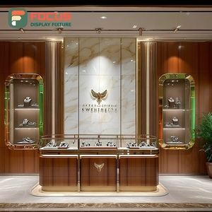 Minimalist Custom Jewelry Store Furniture Manufacturer Wood Frame Mall Counter Jewelry Cabinet - Product Image 2