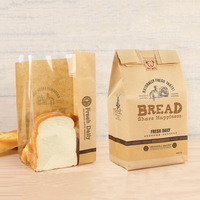 Emballage de sandwich jetable imprimé en gros avec fenêtre sac en papier kraft sulfurisé de qualité alimentaire pour boulangerie sac à pain grillé