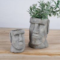 Lianda Pot tanaman beton besar, gaya Nordic desain wajah Keren Modern untuk dalam dan luar ruangan taman dekorasi kepala besar rumah