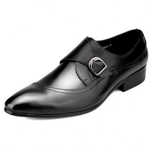 High-end Genuine Leather Men's British Style Three-piece Connector Oxford Shoes Low <b>Heel</b> Business Formal Toe Autumn Waterproof - Product Image 5