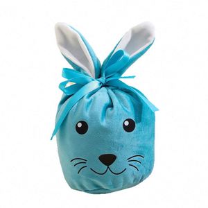 Rabbit Ears Candy <b>Bag</b> Velvet Drawstring Bunny <b>Bags</b> Happy <b>Easter</b> Party <b>Gift</b> Packaging Pouch - Product Image 1