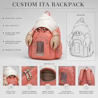 Sac à dos Ita Bag personnalisé en forme de coquille spirale pour femmes et filles, idéal pour l'école, les voyages, la plage, le quotidien, cadeau, commande en gros