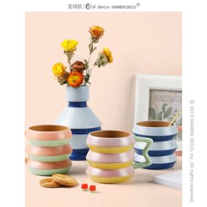 2023 جديد فنجان قهوة بورسلين السيراميك قوس قزح الكؤوس القدح مخصص شعار - Product Image 4