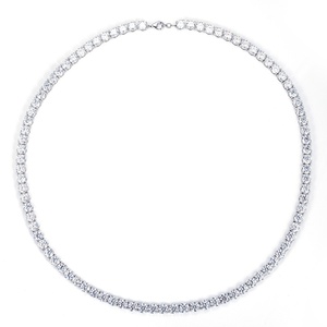 Collar de Moissanita con Corte Redondo de 7.5mm, Color EF, Personalizado por Messi Jewelry, Collar de Tenis de Oro de 10K, 14K, 18K - Product Image 1