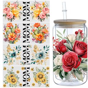 Hermosas Pegatinas de Transferencia UV <span class=keywords><strong>para</strong></span> Vasos de Vidrio, Lavables, <span class=keywords><strong>para</strong></span> Manualidades, <span class=keywords><strong>Muebles</strong></span>, Personalizables, de 16 oz - Product Image 3