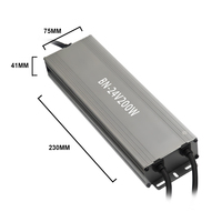Alimentation LED étanche IP67 BINA BN-24V200W 24V 8.3A pour éclairage LED extérieur