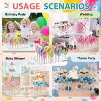 Support à gâteaux en acrylique transparent personnalisé, support réutilisable pour cake pops et sucettes pour anniversaire, mariage, baby shower, table de desserts