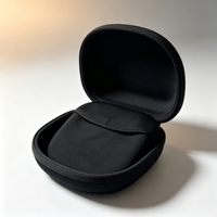 Étui personnalisé en EVA noir pour casque audio, 2-3 compartiments, fermeture éclair, coque rigide durable anti-poussière, housse en tissu, rangement portable pour