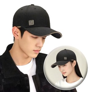 Men's Baseball Cap Cotton Solid Color Retro Style <b>Sunscreen</b> Breathable Windproof Classic Logo Design - Product Image 3