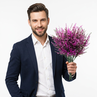 Fleurs artificielles en plastique en gros, tiges de lavande de blé à 7 branches, pour la décoration florale DIY de la maison, du porche, de la ferme, du vase et de la table