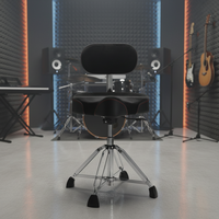 Siège de batterie pneumatique Yinyu SB804 avec dossier et base à 4 pieds pour séances de studio prolongées et performances en direct