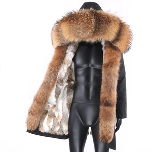 Gli uomini di Inverno Lungo Cappotto di <span class=keywords><strong>Pelliccia</strong></span> Vera <span class=keywords><strong>Pelliccia</strong></span> Giacca Con Cappuccio di <span class=keywords><strong>Pelliccia</strong></span> di Coniglio Natura Foderato Outwear <span class=keywords><strong>Uomo</strong></span> Reale di <span class=keywords><strong>Pelliccia</strong></span> lungo Parka - Product Image 1