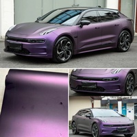 Film adhésif pour voiture en vinyle PVC PET Gloss Midnight Purple Wrap, super brillant, métallisé violet, auto-adhésif.