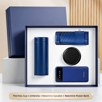 Parapluie pliable anti-UV, batterie externe 10000 mAh, gobelet isotherme en acier inoxydable, haut-parleur 4-en-1, étui de transport pour cadeau de navetteur