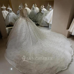 Vestidos de Novia Jancember DW0158 Princesa con Cuello Alto, Lentejuelas, Encaje, Tul, Estilo Hinchado - Product Image 2