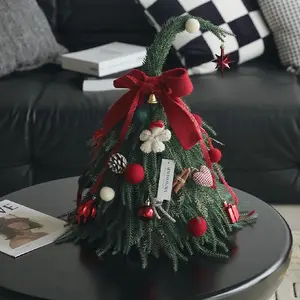 JOYWOOD dekorasi Natal berlekuk leher pohon Natal simulasi hijau Nobel elf pohon ajaib dekorasi liburan tata letak adegan